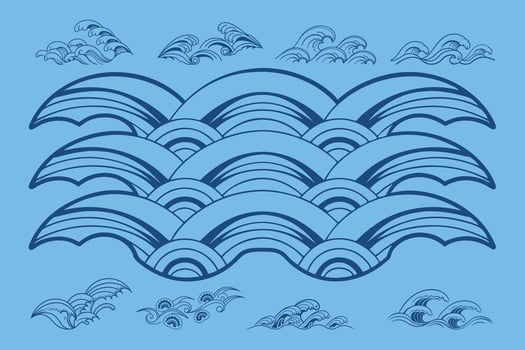 Minimalist Wave Set . vector