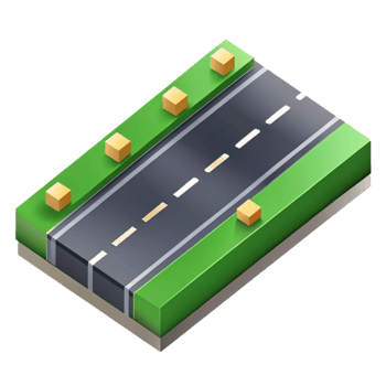 extraordinary distinctive Isometric road with clean lines. Scalable, minimal design with Scalable Design. png