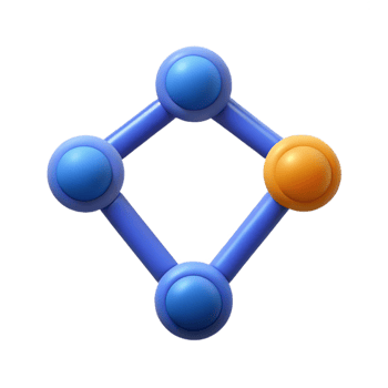 magnificent dynamic renaissance Symmetrical logo with three interconnected dots. Flat color, single-weight stroke with Scalable Design. gallery standard png