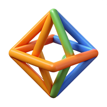 unparalleled artistic Geometric logo of interconnected triangles. Flat color, crisp edges, with Scalable Design. 8K png