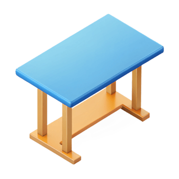 glorious classic Isometric table with flat color. Clean lines, single-weight stroke with Scalable Design. masterfully captured png