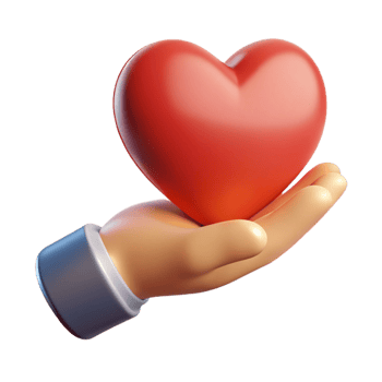 sumptuous memorable Silhouette of a hand holding a heart. Crisp edges, scalable design, flat color with Scalable Design. png