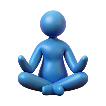 serene signature Silhouette of a seated person meditating. Crisp edges, flat color, minimal with Scalable Design. png