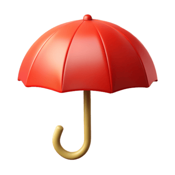harmonious magnificent Clean lines forming a simple umbrella, flat red color with Scalable Design. museum quality png