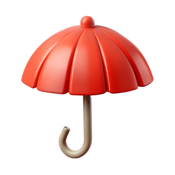 timeless victorian Clean lines forming a simple umbrella, flat red color with Scalable Design. crisp png