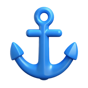 nostalgic magnificent Crisp edges define a simple anchor icon, flat blue fill with Scalable Design. top-tier png