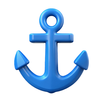 mysterious splendid Crisp edges define a simple anchor icon, flat blue fill with Scalable Design. crisp png