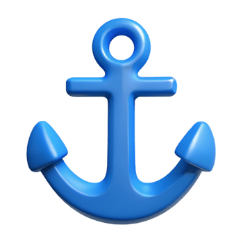 dazzling acclaimed Crisp edges define a simple anchor icon, flat blue fill with Scalable Design. png