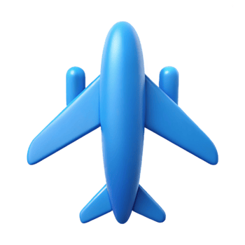 celebrated organic Clean lines create a simple airplane icon, flat blue fill with Scalable Design 4K png