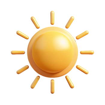 signature retro Minimalist monoline sun with clean lines and flat color with Scalable Design. 8K png