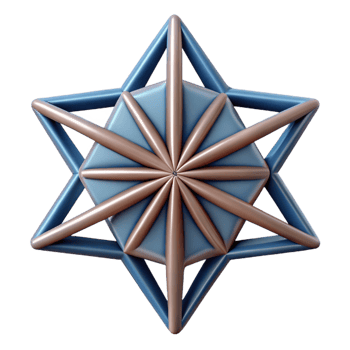 wonderful tranquil baroque Symmetrical monoline star with geometric design and with Scalable Design. artisan png