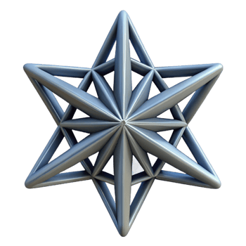 serene surreal Symmetrical monoline star with geometric design and with Scalable Design. detailed png