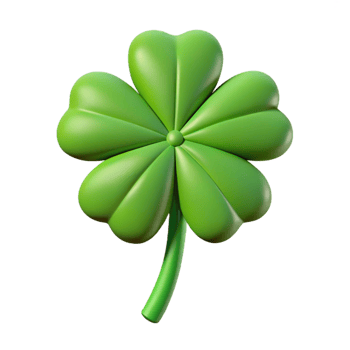 dazzling geometric Symmetrical silhouette of a four-leaf clover. Clean lines, flat color with Scalable Design. original png