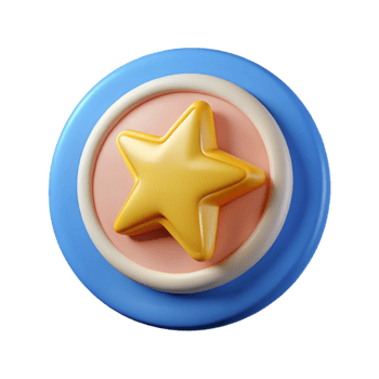 serene intense surreal Circular badge with a stylized star. Clean lines, flat color, crisp edges with Scalable Design. ultra HD png