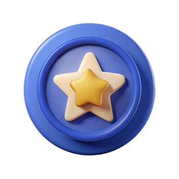 sumptuous iconic Circular badge with a stylized star. Clean lines, flat color, crisp edges with Scalable Design. png