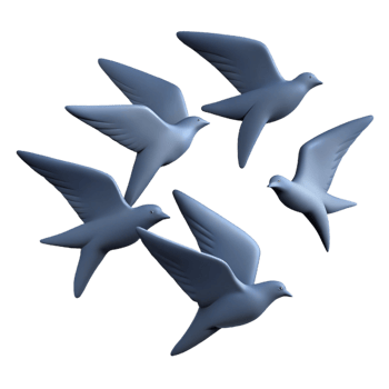 celebrated impressionist Silhouette of a group of birds in flight. Minimal, flat color with Scalable Design. luxury png