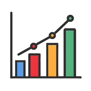 Bar and line chart growth analysis transparent background business environment graphical data representation png
