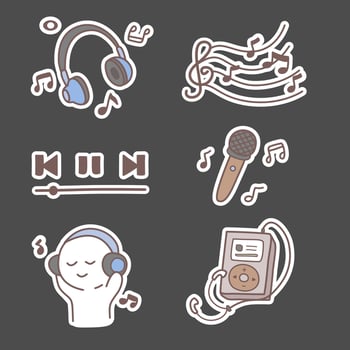Sticker music doodle vector
