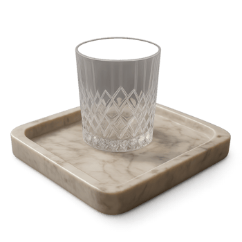 Elegant Marble Tray with Glass for Modern Interior Decor png