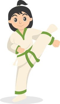 Taekwondo Girl Character. vector
