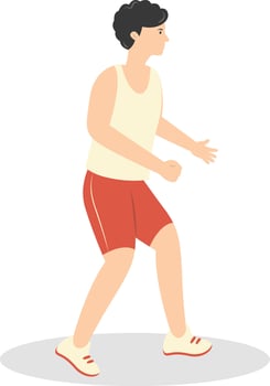 Young Man Jogging Illustration vector