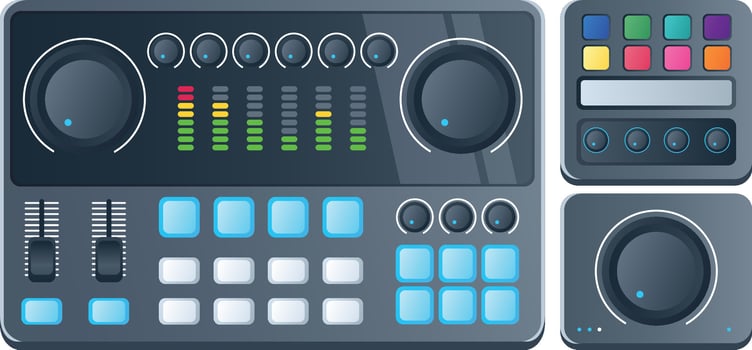 Live Streaming and Podcast Gears vector
