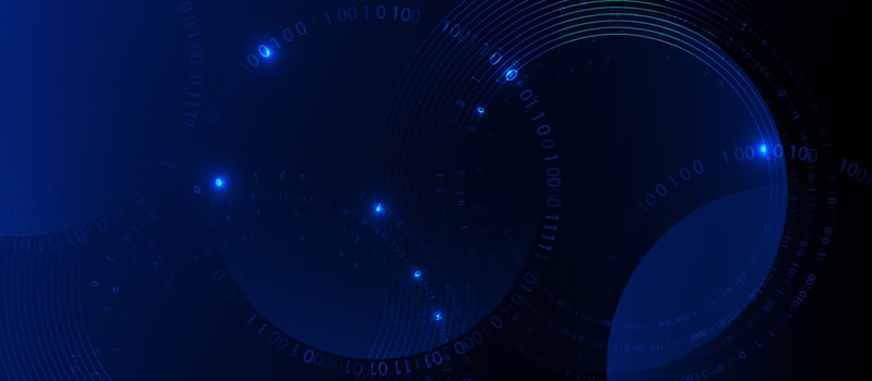 Futuristic Binary Code Abstract Background with Glowing Blue Tech Elements vector