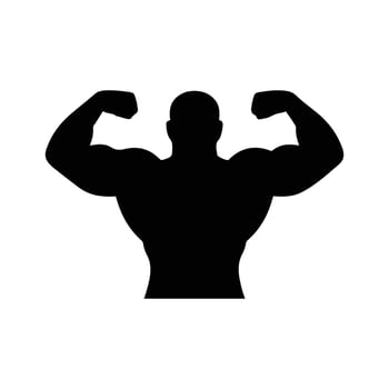 Bodybuilder man silhouette symbol vector