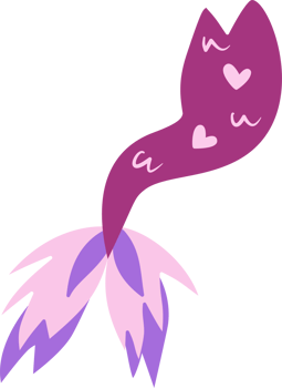 Mermaid tail with heart png