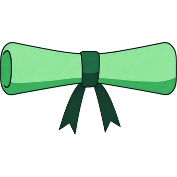 Tied Green Diploma with Ribbon png