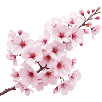 Delicate Cherry Blossom Branch in Full Bloom png