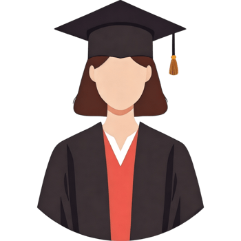 Graduate with Black Cap and Red Gown png