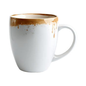 Coffee mug with drips kitchen still life png
