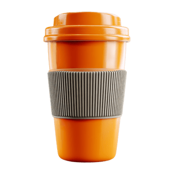 Coffee cup action shot studio product bright png