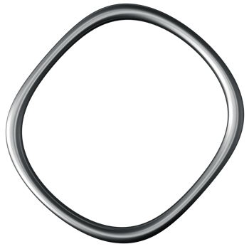 Chrome rounded frame with metallic border, isolated on transparent background, creates elegant empty space intended for artistic display. This 3D rendering offers versatility for various projects. png