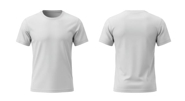 Plain white short-sleeved shirt mockup png