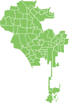 Doodle freehand drawing of Los Angeles city map. png