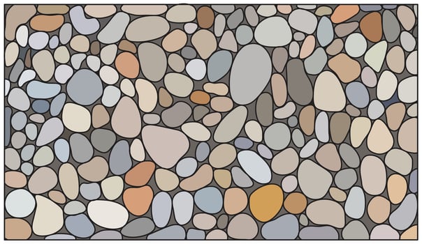 A close-up view of various sized pebbles stones illustration for design element. vector