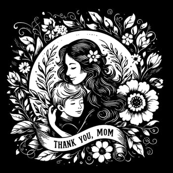 Thank You Mom Illustration for Mothers Day Love and Appreciation vector