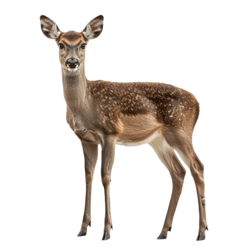 Dark Doe Standing isolated on transparent background png