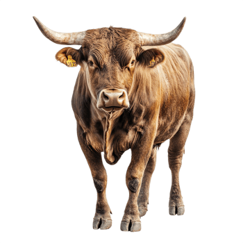 A Robust Bull isolated on transparent background png
