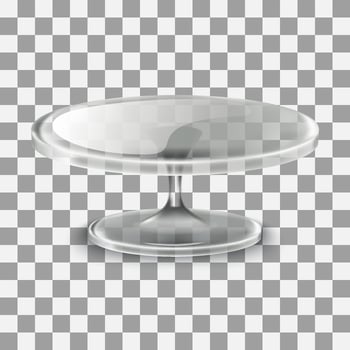 realistic cake stand in glass vector