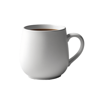 A single white ceramic coffee cup, isolated, is a blank object for your hot beverage png