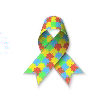 Color puzzle ribbon as symbol autism vector