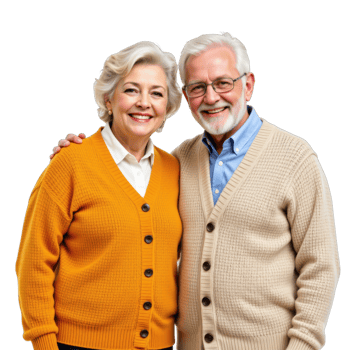 An older couple posing for a photo png