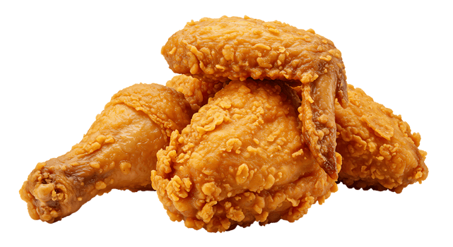 Juicy Chicken Fried Isolated Image with Transparent Background png
