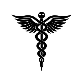 Caduceus health logo vector