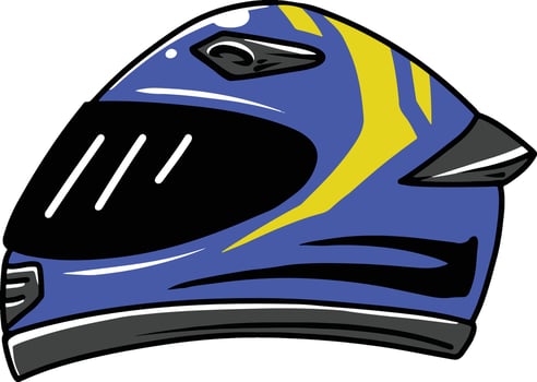 blu fullface helmet illustration vector
