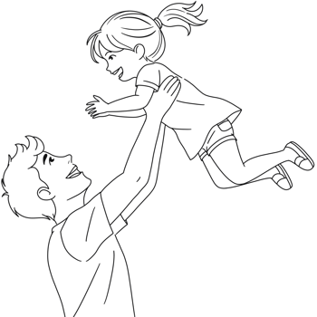 Father Playing with Daughter Illustration png