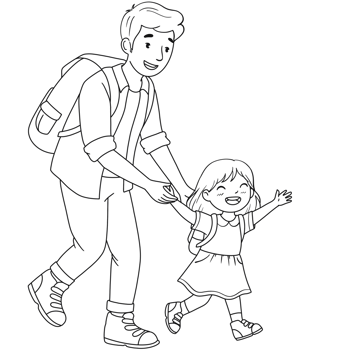 father and Child Walking Together png